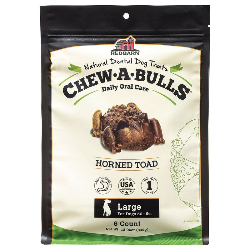 REDBARN CHEW-A-BULLS TOAD LARGE 6CT DOG