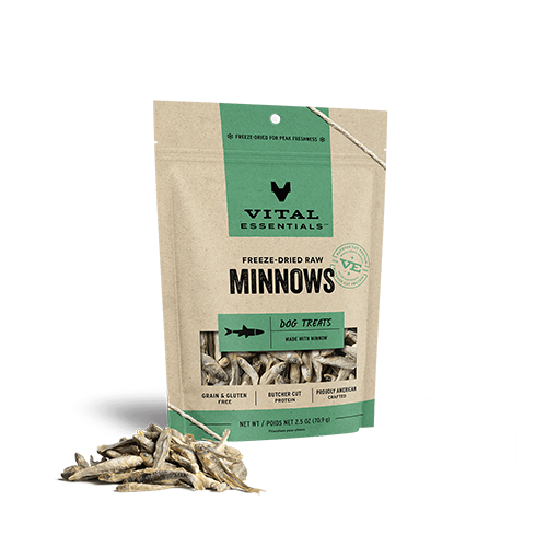 VITAL ESSENTIALS FREEZE-DRIED MINNOWS DOG TREATS 2.5 OZ