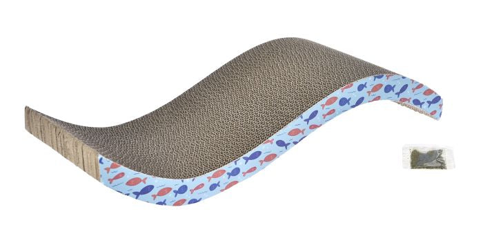 BUD’Z SCRATCH BOX WITH BAG OF CATNIP - AQUATIC CAT 53x20.5x10cm 1PC