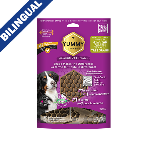 YUMMY COMBS WITH REAL CHICKEN FLOSSING DOG TREATS X-LARGE 12OZ