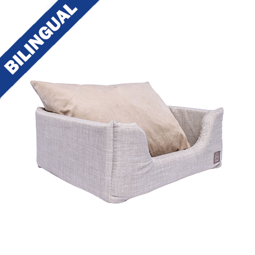 4 CATS & DOGS SANSA LUX BED KHAKI LARGE