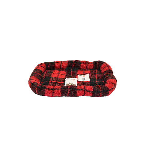 RUFF LOVE CRATE BED BOLSTER STYLE BUFFALO PLAID 47" X 29" DOG BED