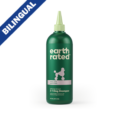 EARTH RATED CURLY COAT WHITE TEA & BASIL 3 IN 1 DOG SHAMPOO 16OZ