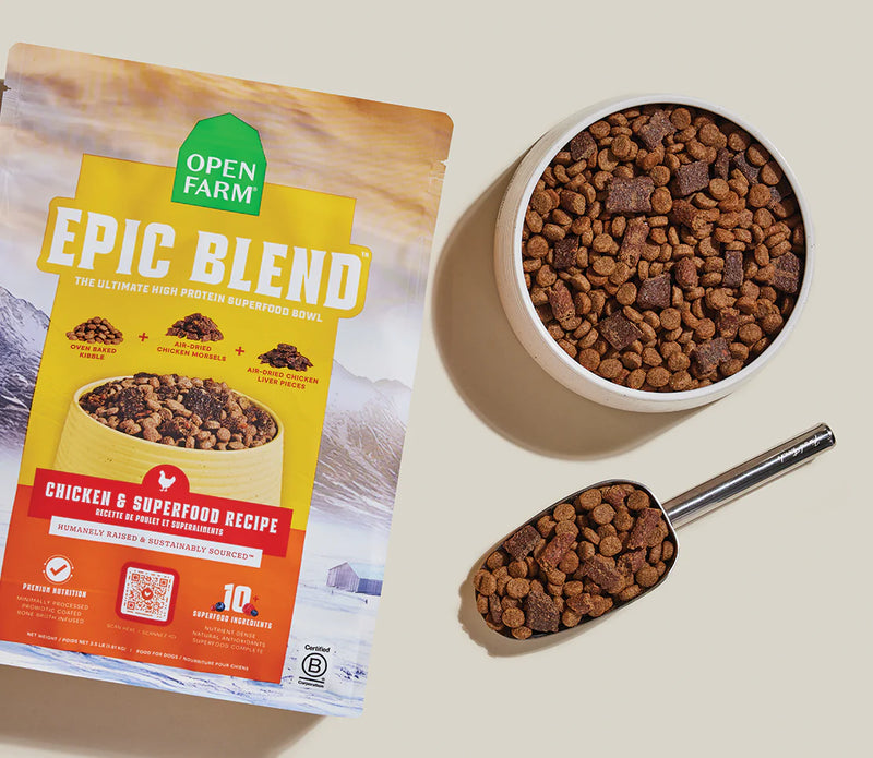 OPEN FARM EPIC BLEND CHICKEN & SUPERFOOD RECIPE DRY DOG FOOD 3.5LB