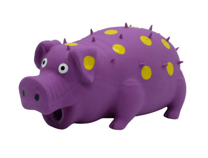 BUD-Z LATEX SPOTTED PIG SQUEAKER DOG 8IN