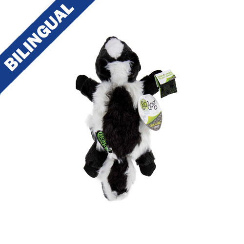 GODOG FLATZ FLATTIE SKUNK LARGE DOG TOY