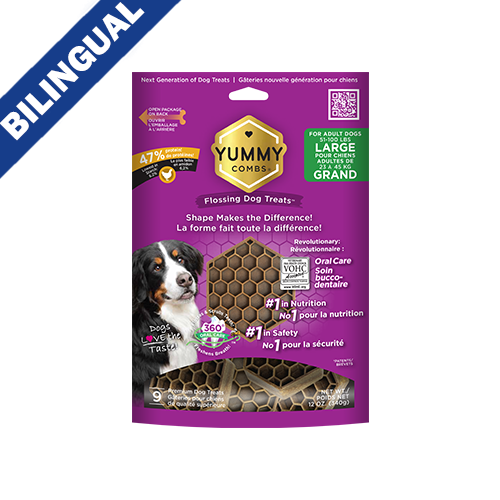 YUMMY COMBS WITH REAL CHICKEN FLOSSING DOG TREATS LARGE 12OZ