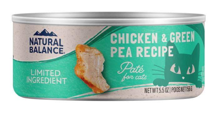 NATURAL BALANCE LID GRAIN FREE CHICKEN AND GREEN PEA CAT 5.5OZ