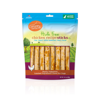 CANINE NATURALS HIDE FREE CHICKEN 5" STICK (40 PACK)