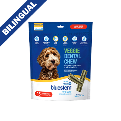 BLUESTEM VEGGIE DENTAL CHEWS WITH COACTIV+ FOR DOGS LARGE (15CT)