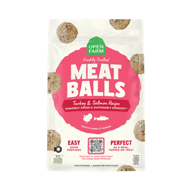 OPEN FARM FRESHLY CRAFTED MEATBALLS TURKEY & SALMON RECIPE 36OZ