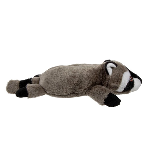 GODOG FLATZ FLATTIE RACCOON LARGE DOG TOY