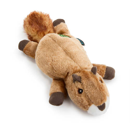 GODOG FLATZ FLATTIE SQUIRREL LARGE DOG TOY