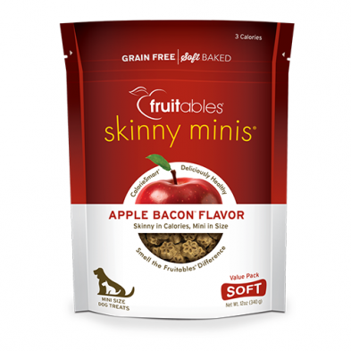 FRUITABLES SKINNY MINIS APPLE BACON FLAVOR DOG TREAT 12 OZ