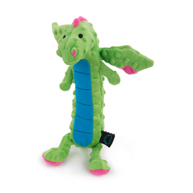 GODOG SKINNY DRAGONS DOG TOY GREEN LARGE