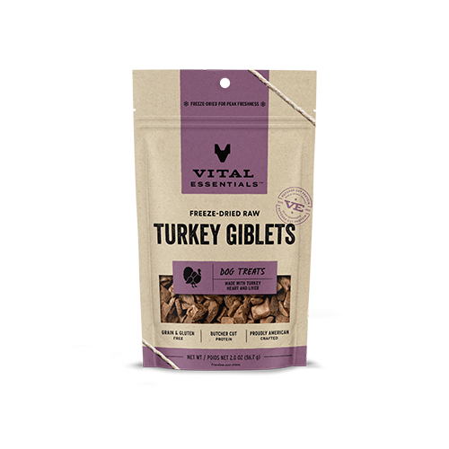 VITAL ESSENTIALS FREEZE-DRIED RAW TURKEY GIBLETS DOG TREATS 2.0 OZ