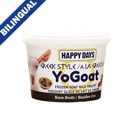 HAPPY DAYS YOGOAT BONE BROTH GREEK STYLE FROZEN GOAT MILK YOGURT 475GM