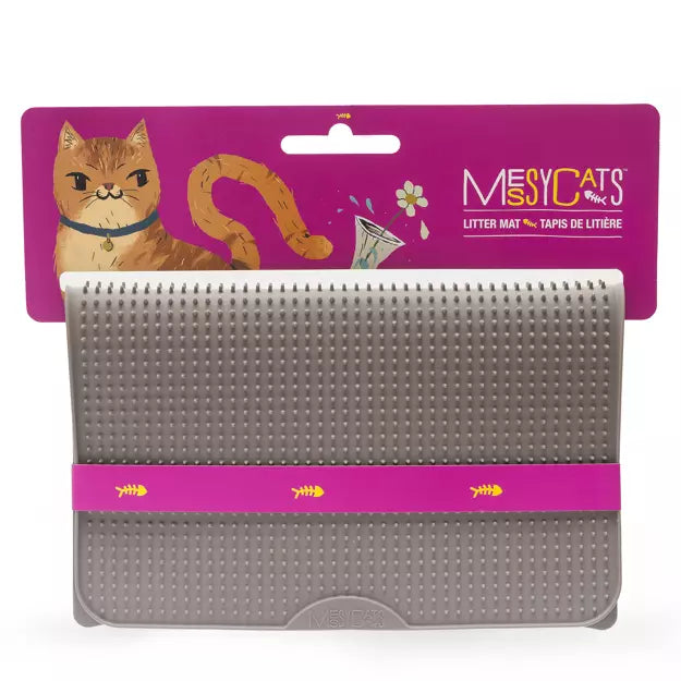 MESSY CATS - SILICONE LITTER MAT WITH GRADUATED SPIKES 18” X 14”