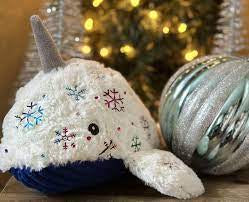 HUGGLEHOUNDS - CHRISTMAS KNOTTIE NELLIE NARWHAL LARGE