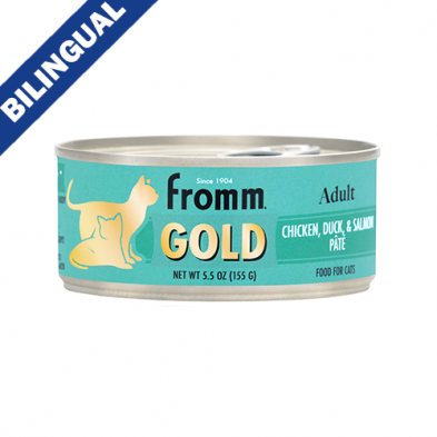 FROMM GOLD ADULT CHICKEN, DUCK, & SALMON PÂTÉ FOOD FOR CATS 5.5OZ