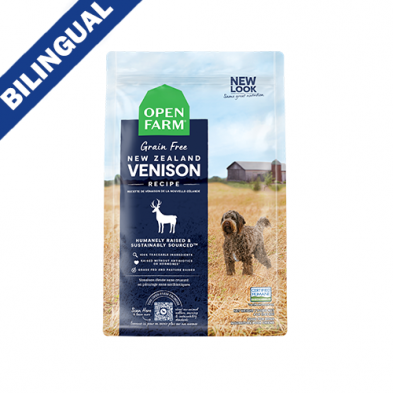 OPEN FARM NEW ZEALAND VENISON DRY DOG FOOD 4LB