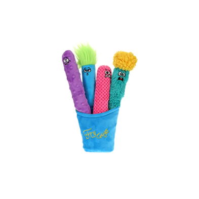 GURU FRY GUYS SET (4 FRY GUYS+ FRY HOLDER) MEDIUM DOG TOY (5PC)