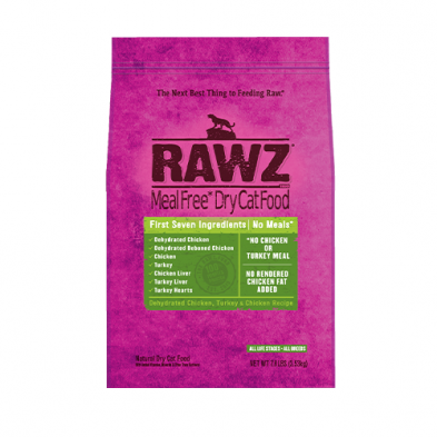 RAWZ DEHYDRATED CHICKEN, TURKEY & CHICKEN RECIPE DRY CAT FOOD 7.8 LB