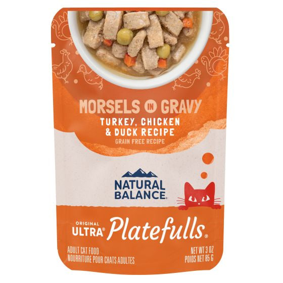 NATURAL BALANCE PLATEFULLS TURKEY CHICKEN DUCK IN GRAVY CAT 3OZ