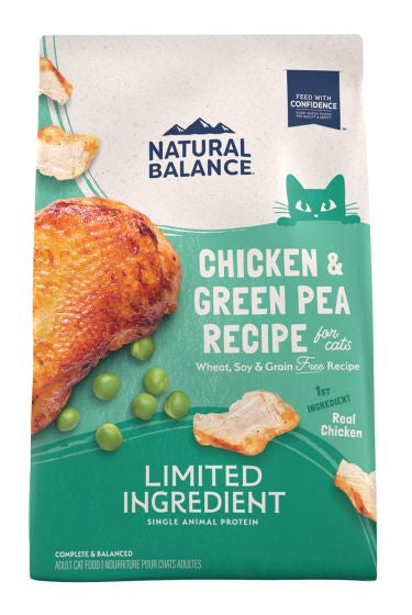 NATURAL BALANCE LIMITED INGREDIENT GRAIN FREE CHICKEN AND GREEN PEA CAT 4LB