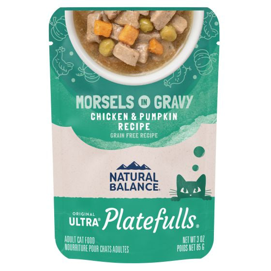 NATURAL BALANCE PLATEFULLS CHICKEN AND PUMPKIN IN GRAVY CAT 3OZ.