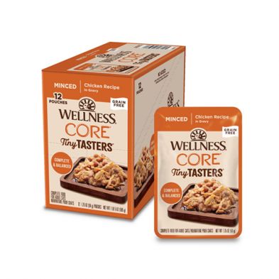 WELLNESS CORE TINY TASTERS MINCED CHICKEN IN GRAVY WET CAT FOOD 12 X 1.75OZ