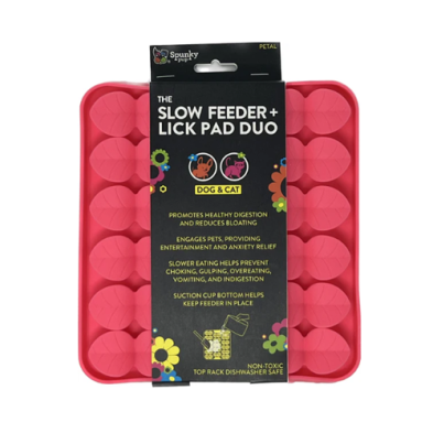 SPUNKY PUP SLOW FEEDER & LICK PAD DUO PETAL