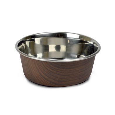 OURPETS DURAPET WOODGRAIN BOWLS DARK BROWN 4 CUP