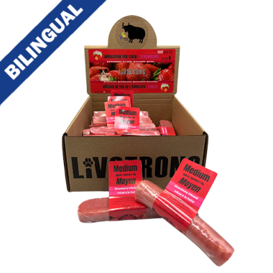 LIVSTRONG HIMALAYAN YAK CHEESE INFUSED WITH STRAWBERRY MEDIUM DOG TREAT