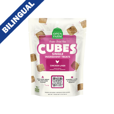 OPEN FARM FREEZE-DRIED RAW SINGLE INGREDIENT TREAT CUBES CHICKEN LIVER 3OZ