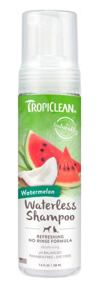 TROPICLEAN WATERMELON WATERLESS SHAMPOO FOR PETS 7.4 OZ