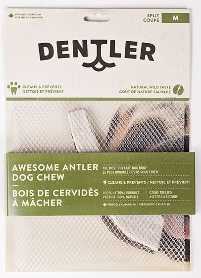 DENTLER ANTLER DOG CHEWS SPLIT NATURAL MEDIUM DOG 1PC