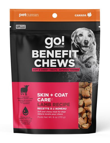 GO BENEFIT CHEWS SKIN + COAT SOFT AND CHEWY TREATS LAMB RECIPE DOG 170G