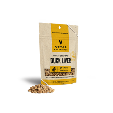 VITAL ESSENTIALS FREEZE-DRIED DUCK LIVER CAT TREATS 0.9 OZ