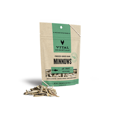 VITAL ESSENTIALS FREEZE-DRIED MINNOWS CAT TREATS 0.5 OZ