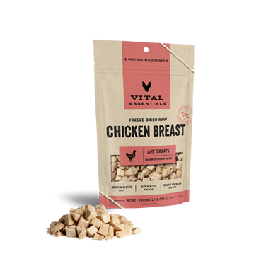 VITAL ESSENTIALS FREEZE-DRIED RAW CHICKEN BREAST CAT TREATS 2.1 OZ