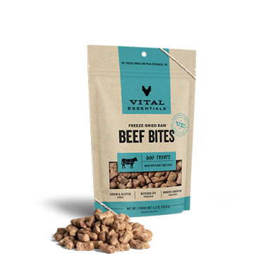 VITAL ESSENTIALS FREEZE-DRIED BEEF BITES DOG TREATS 6.2 OZ