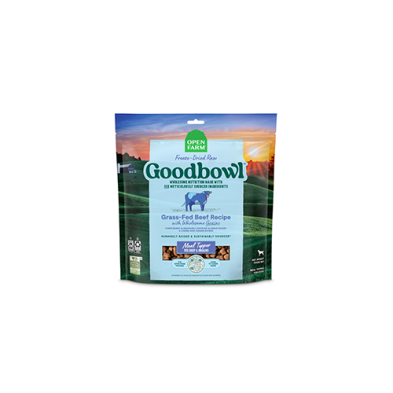 OPEN FARM GOODBOWL GRASS-FED BEEF RECIPE WITH WHOLESOME GRAINS FREEZE-DRIED RAW DOG FEED 8OZ