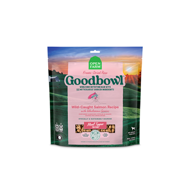 OPEN FARM GOODBOWL WILD-CAUGHT SALMON RECIPE WITH WHOLESOME GRAINS FREEZE-DRIED RAW DOG FOOD 23OZ