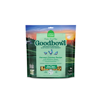 OPEN FARM GOODBOWL HARVEST CHICKEN RECIPE WITH WHOLESOME GRAINS FREEZE-DRIED RAW DOG FOOD 23OZ