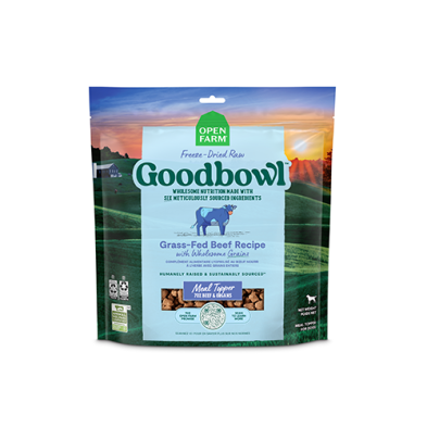 OPEN FARM GOODBOWL GRASS-FED BEEF RECIPE WITH WHOLESOME GRAINS FREEZE-DRIED RAW DOG FOOD 46OZ