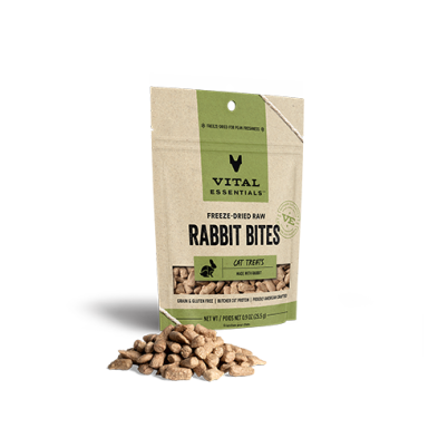 VITAL ESSENTIALS FREEZE-DRIED RABBIT BITES CAT TREATS 0.9 OZ