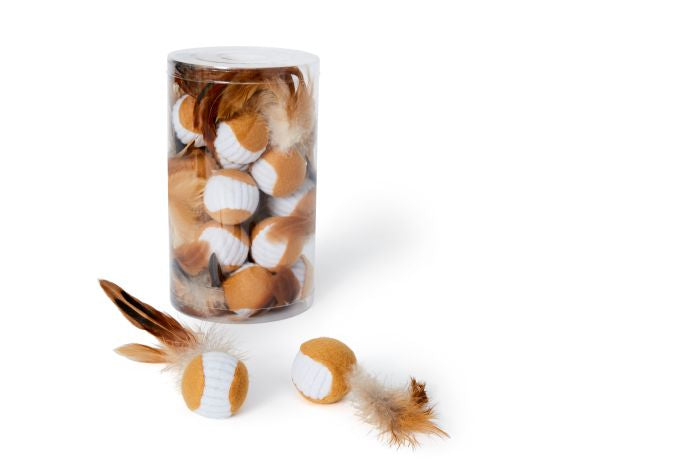 BUD’Z BALL WITH FEATHER CAT TOY