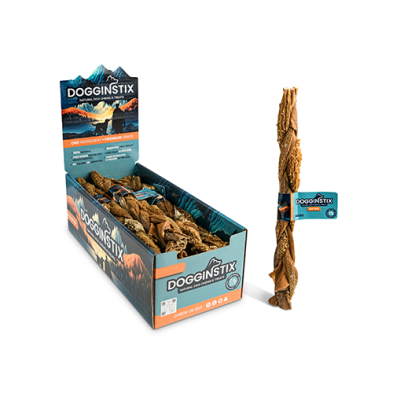 DOGGINSTIX BRAIDED BEEF TRIPE 12" NATURAL DOG CHEWS & TREATS