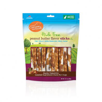 CANINE NATURALS HIDE FREE NATURAL PEANUT BUTTER 5" ROLL (40 PACK)